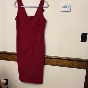 Classic Sleeveless Red Sheath Dress